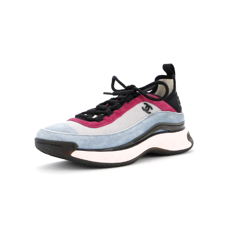 Slip - On Women's Canvas Sneakers in Navy for Easy and Effortless WearWomen's CC Cap Toe Logo Sneakers Quilted Suede and Mixed Fibers Slip - On Women's Canvas Sneakers in Navy for Easy and Effortless WearWomen's CC Cap Toe Logo Sneakers Quilted Suede and Mixed Fibers