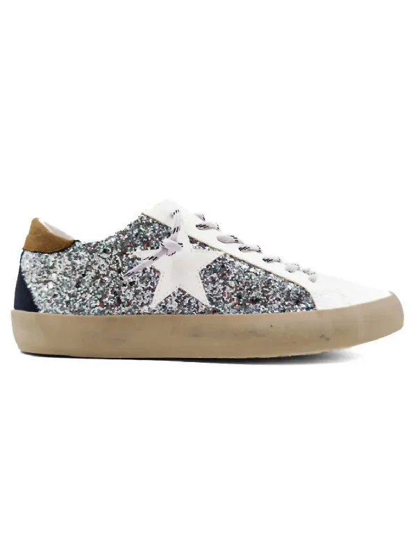 Women's Sneakers with Heel - Stabilizing Technology for Better Balance During RunningWomen's Paula Silver Sparkle Sneaker Women's Sneakers with Heel - Stabilizing Technology for Better Balance During RunningWomen's Paula Silver Sparkle Sneaker