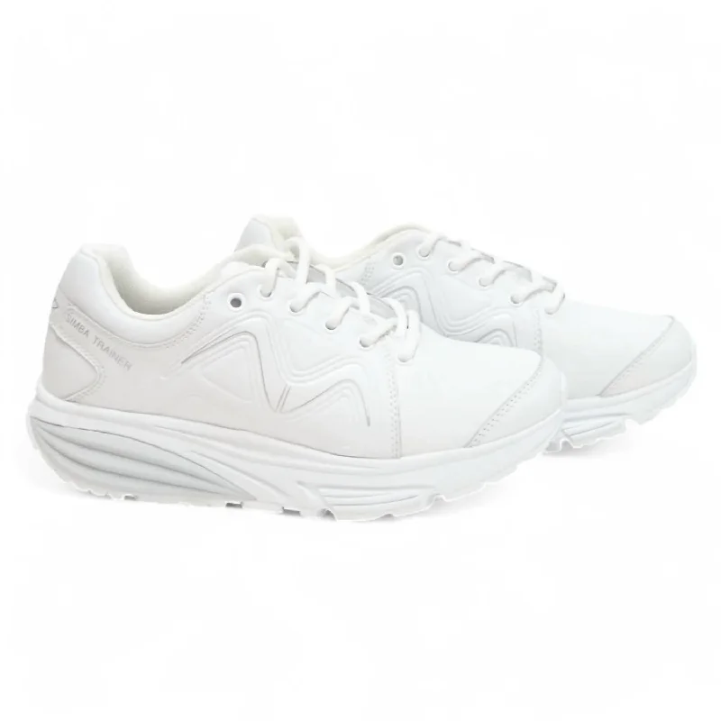 Women's Sneakers with Heel - Stabilizing Technology for Better Balance During RunningWomen's Simba Trainer Walking Sneakers In White/silver Women's Sneakers with Heel - Stabilizing Technology for Better Balance During RunningWomen's Simba Trainer Walking Sneakers In White/silver