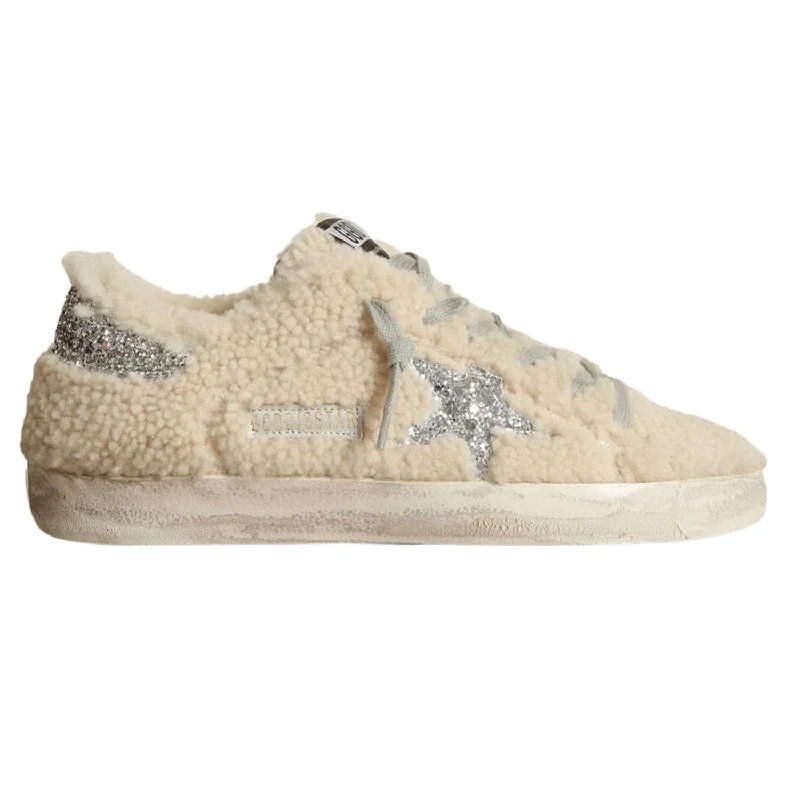 Women's Sneakers with Removable Insoles for Easy Cleaning and CustomizationWomen's Super-Star Shearling Sneaker In Beige/silver Women's Sneakers with Removable Insoles for Easy Cleaning and CustomizationWomen's Super-Star Shearling Sneaker In Beige/silver
