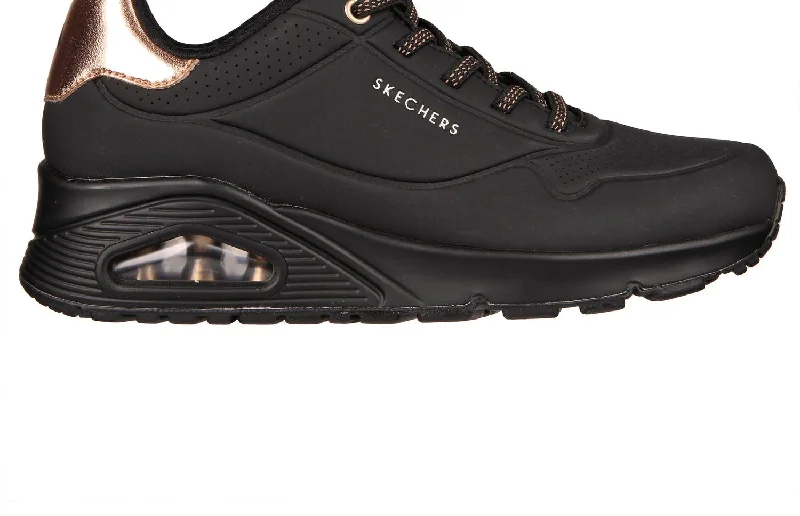 Lace - Up Women's Athletic Sneakers with Shock - Absorbing Midsoles for Intense WorkoutsWomen's Uno Shimmer Away Sneakers In Black Lace - Up Women's Athletic Sneakers with Shock - Absorbing Midsoles for Intense WorkoutsWomen's Uno Shimmer Away Sneakers In Black