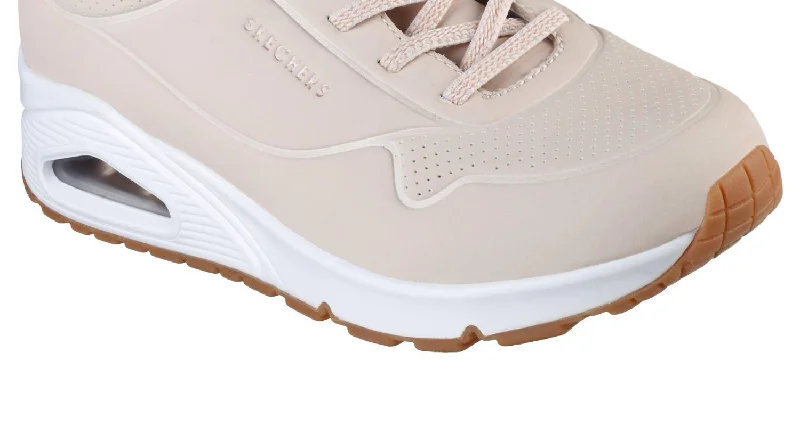 Breathable Mesh Women's Running Sneakers with Reflective Trim for Nighttime JoggingWomen's Uno Shimmer Away Sneakers In Nude Breathable Mesh Women's Running Sneakers with Reflective Trim for Nighttime JoggingWomen's Uno Shimmer Away Sneakers In Nude