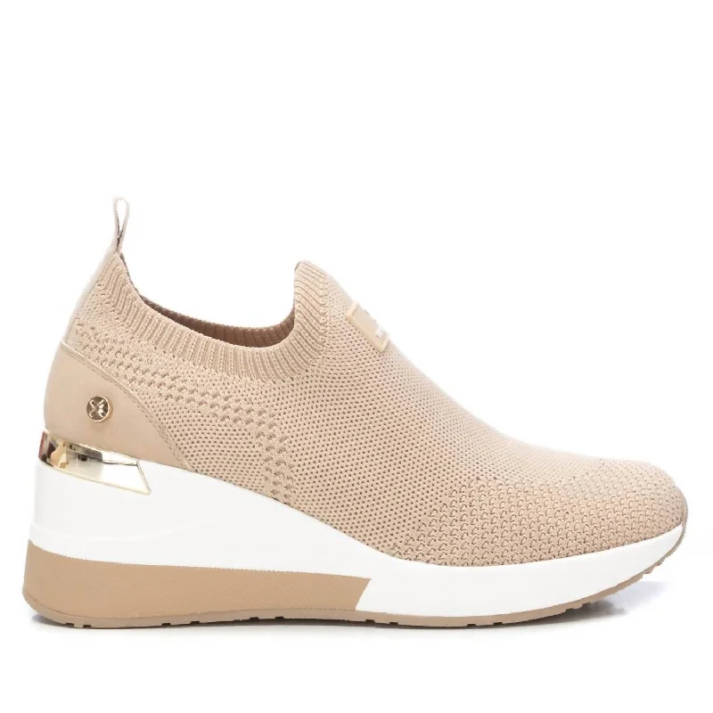 Lace - Up Women's Athletic Sneakers with Shock - Absorbing Midsoles for Intense WorkoutsWomen's Wedge Sneakers In Beige Lace - Up Women's Athletic Sneakers with Shock - Absorbing Midsoles for Intense WorkoutsWomen's Wedge Sneakers In Beige