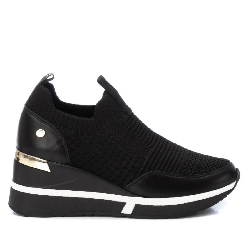 Vegan - Friendly Women's Sneakers Made from Recycled Materials for an Eco - Conscious ChoiceWomen's Wedge Trainer Sneakers In Black Vegan - Friendly Women's Sneakers Made from Recycled Materials for an Eco - Conscious ChoiceWomen's Wedge Trainer Sneakers In Black