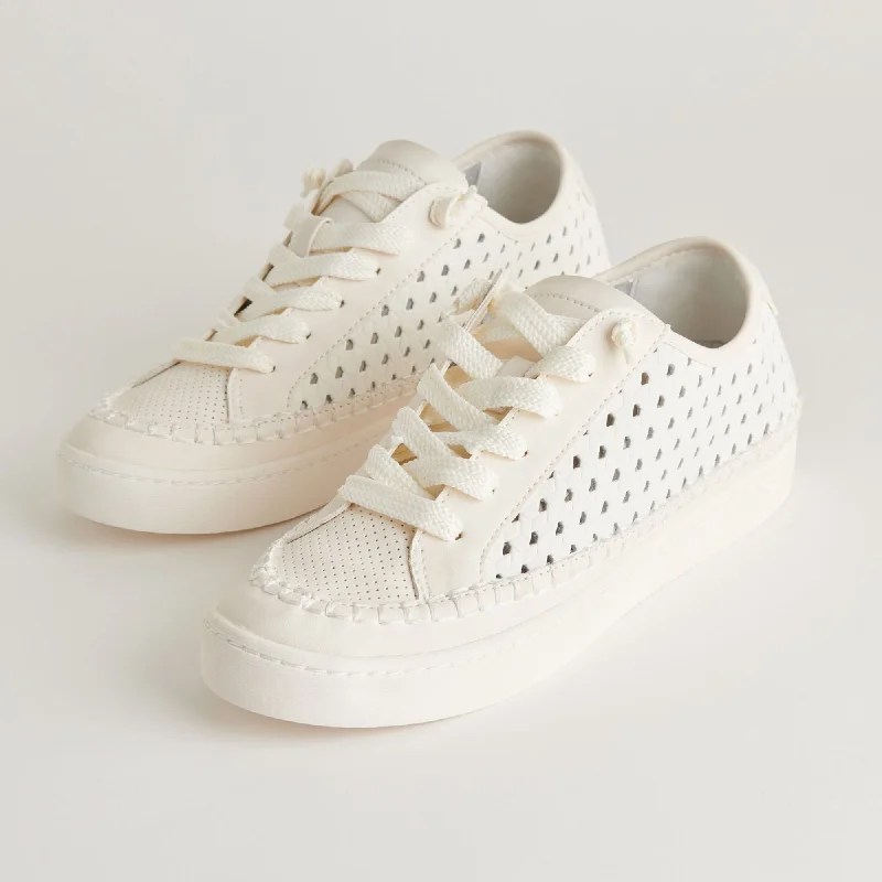 Foldable Women's Travel Sneakers for Compact Storage in LuggageZolen Sneakers White Perforated Leather Foldable Women's Travel Sneakers for Compact Storage in LuggageZolen Sneakers White Perforated Leather